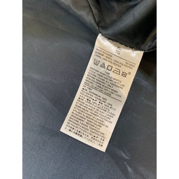 Banana Republic Jacket Mens XL Vegan Suede Microfiber Dark Navy Bomber Lined‎ - Picture 7 of 9